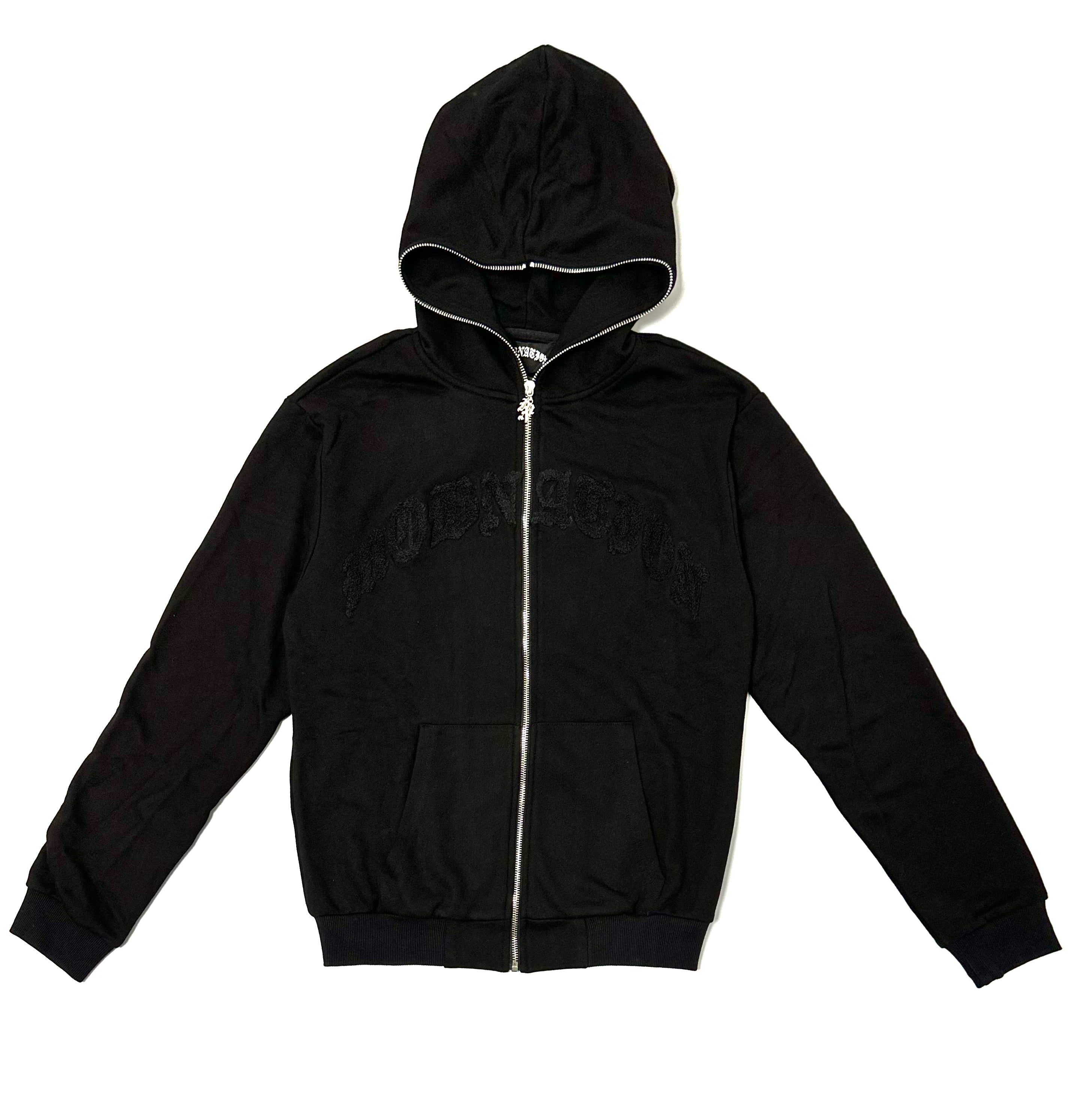 Black chenille zip up Mob Nation