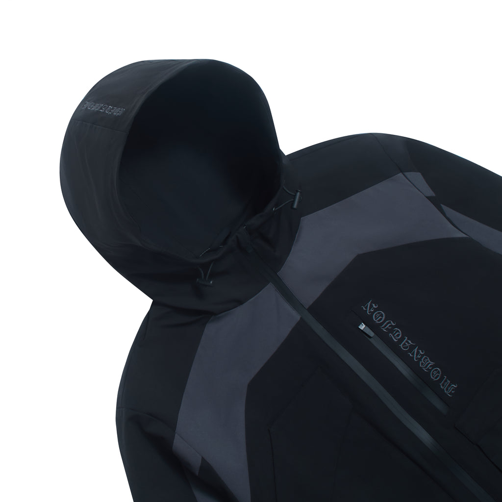 BLACK TECHNICAL WINDBREAKER