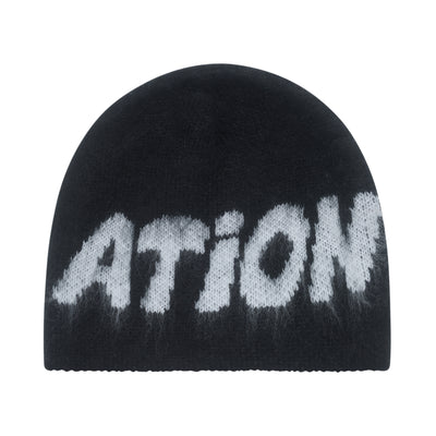 BLACK ALPACA BEANIE