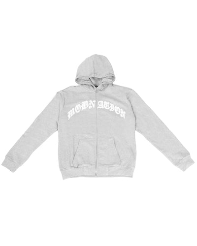 Grey chenille zip up