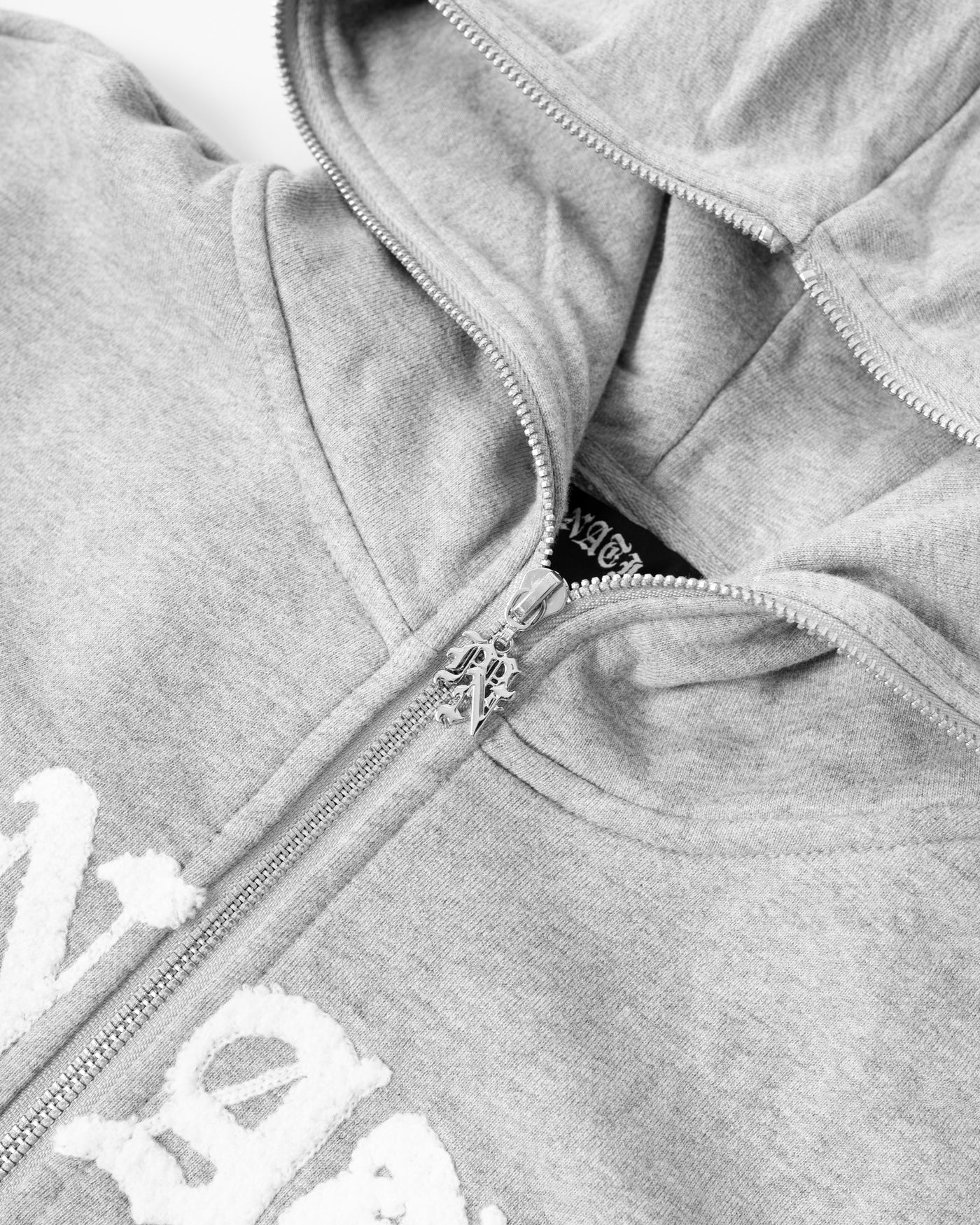 Grey chenille zip up