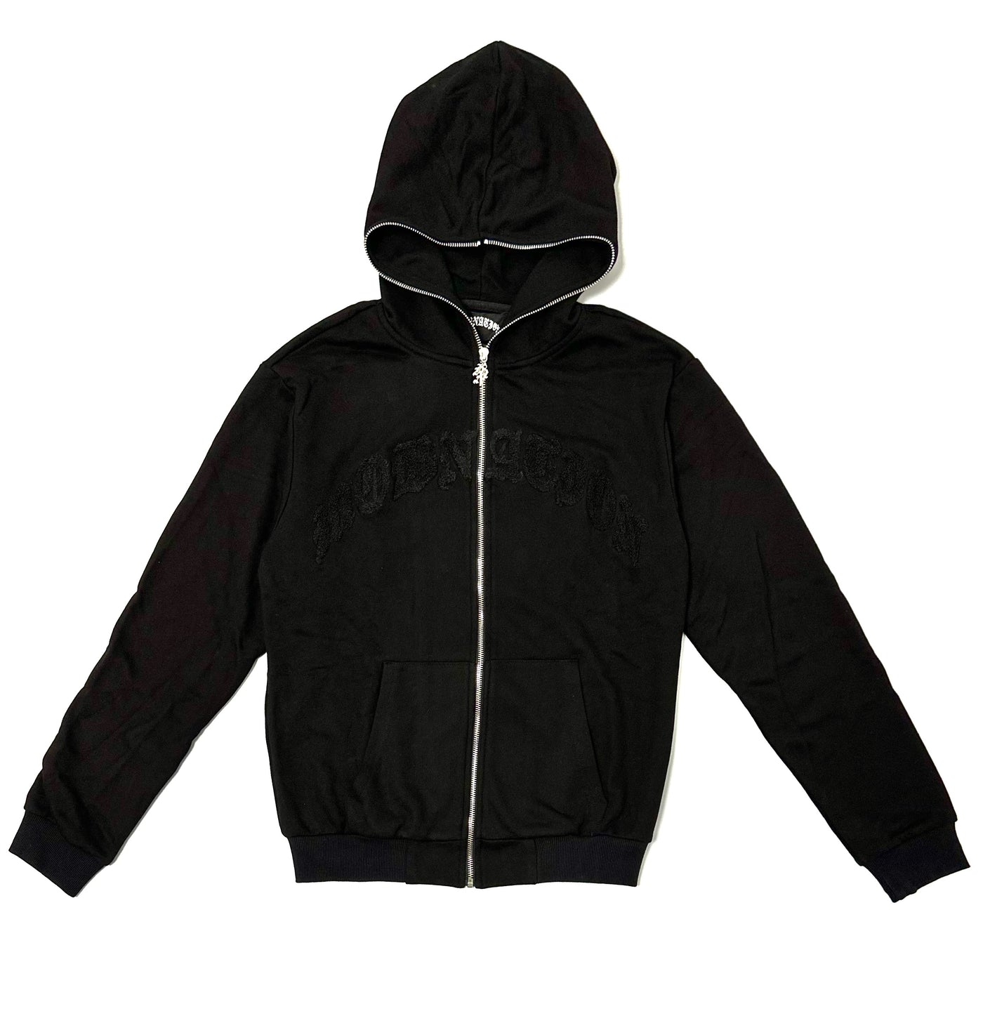 Black chenille zip up