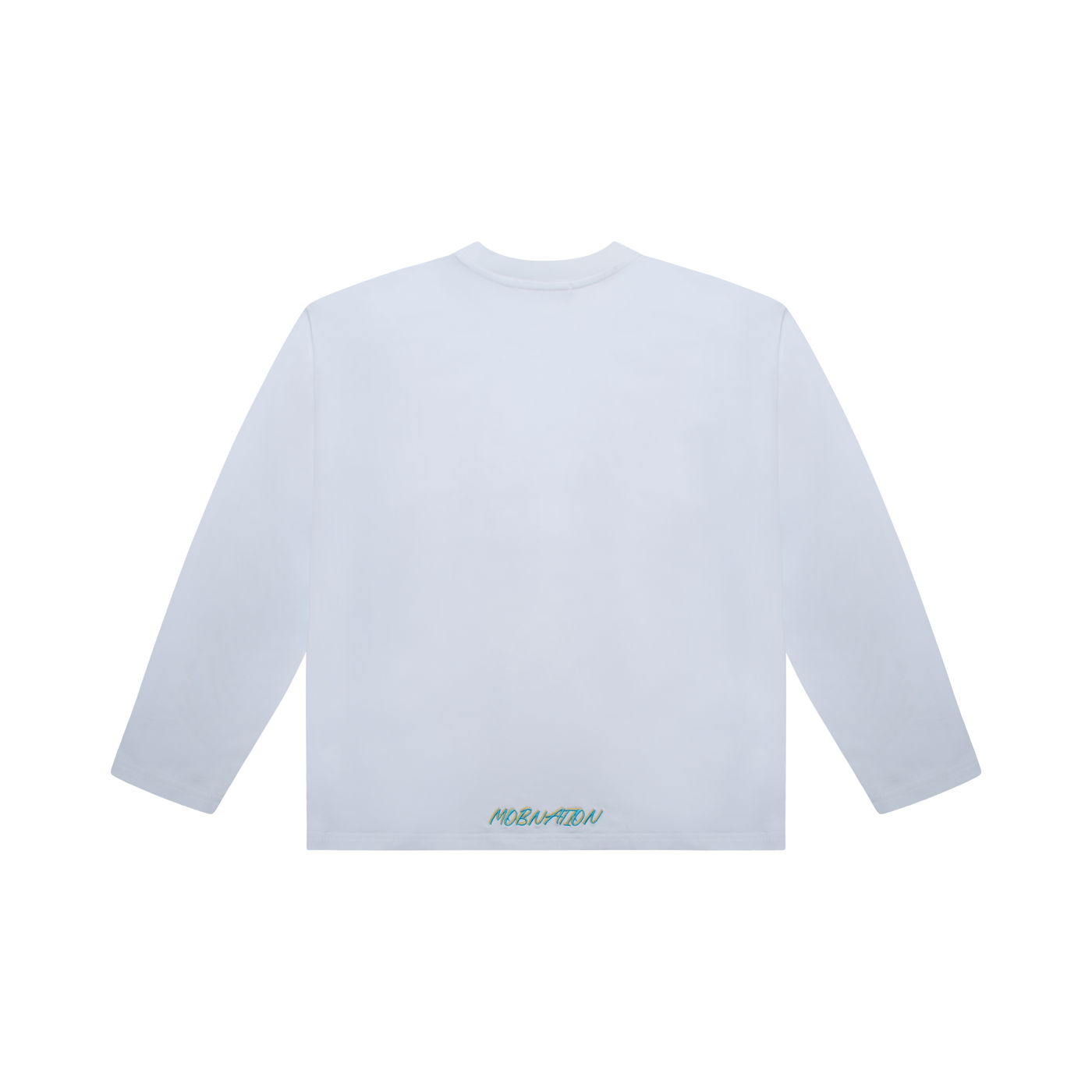 WHITE CYAN LS TEE