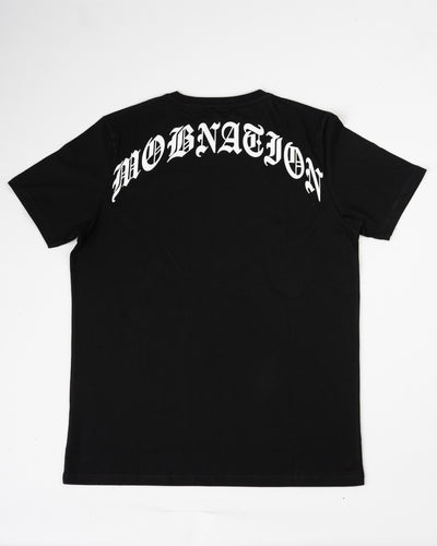 Schwarzes gewölbtes T-Shirt